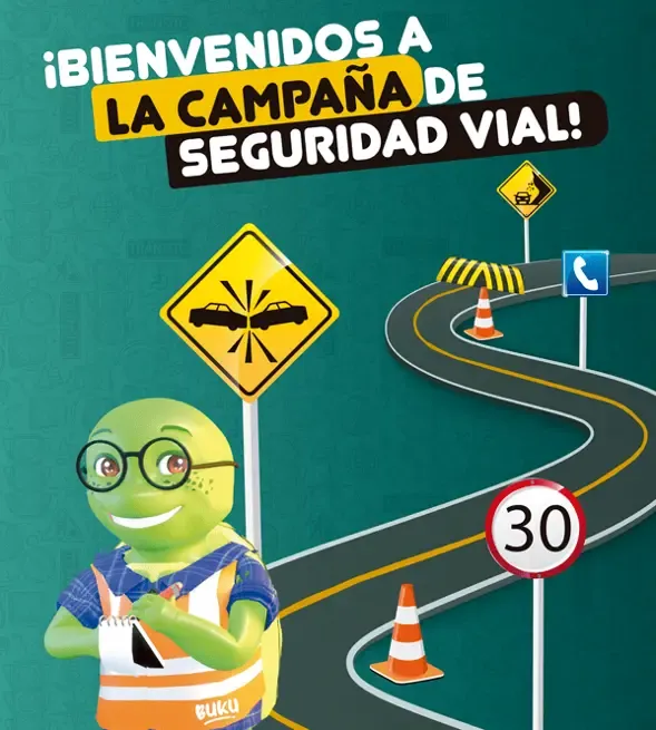 Pancarta oficial de la Campaña: Soy un Piloso Vial, me movilizo en la vía con seguridad